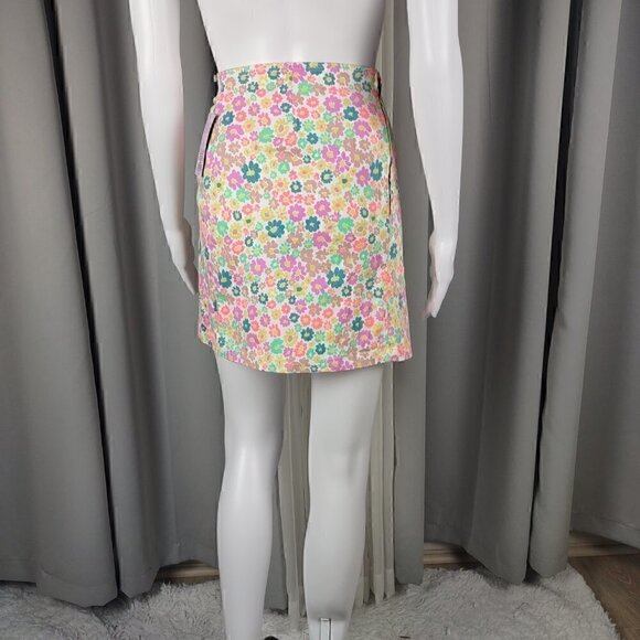 Wild Fable Neon Flower Stretchy Denim Like Material, Back Zip, Skirt Sz 16 (NWT) - Picture 3 of 11